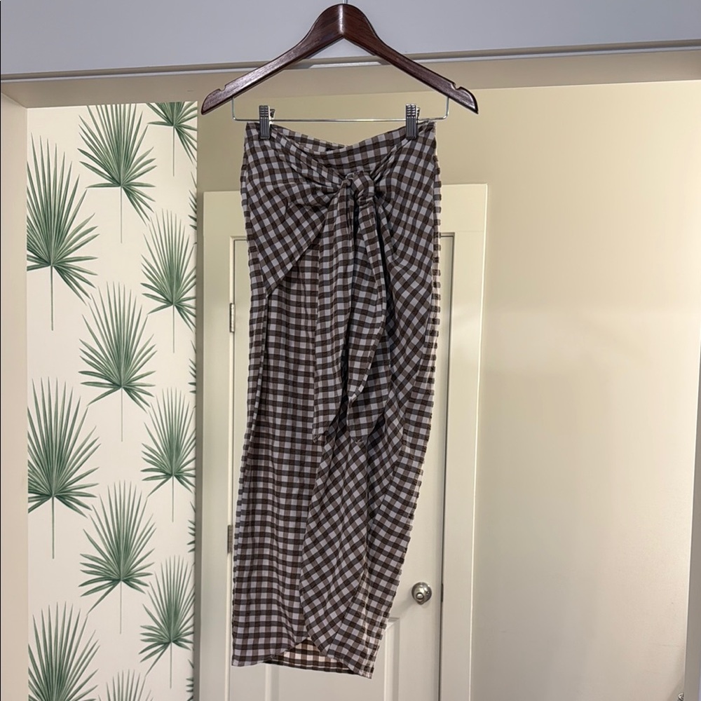 Brown Checkered Skirt